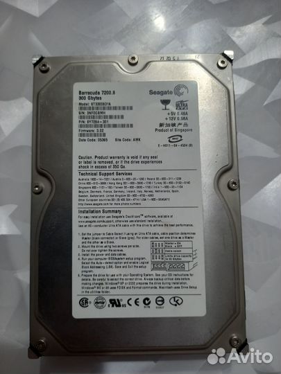 Жесткий диск seagate barracuda 7200.8 300 Гб