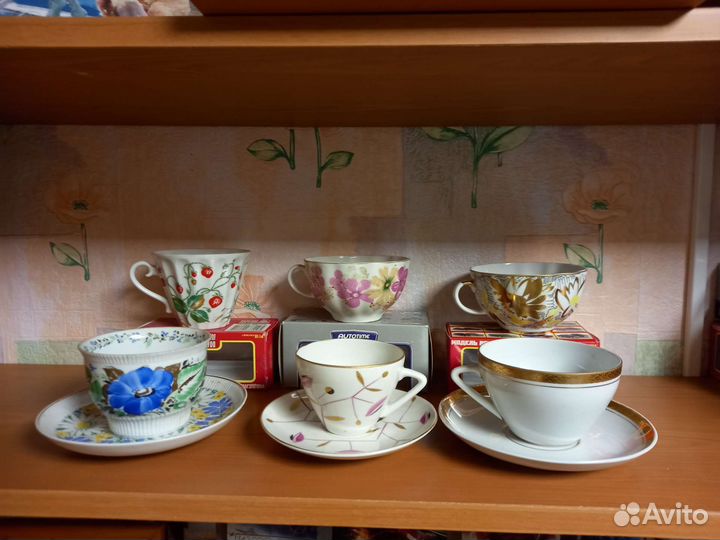 Чайные пары,чашки,блюдца
