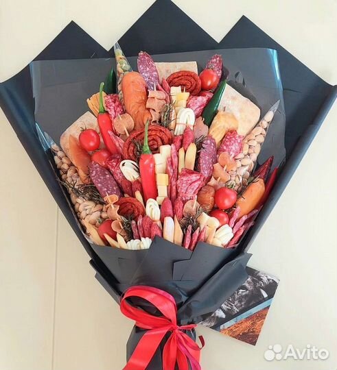 Мужской букет, съедобный букет, мясной букет