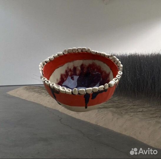 Тарелка с зубами ручной работы