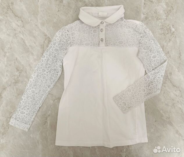 Рубашки блузки для девочки 140-146 пактом 3 штуки