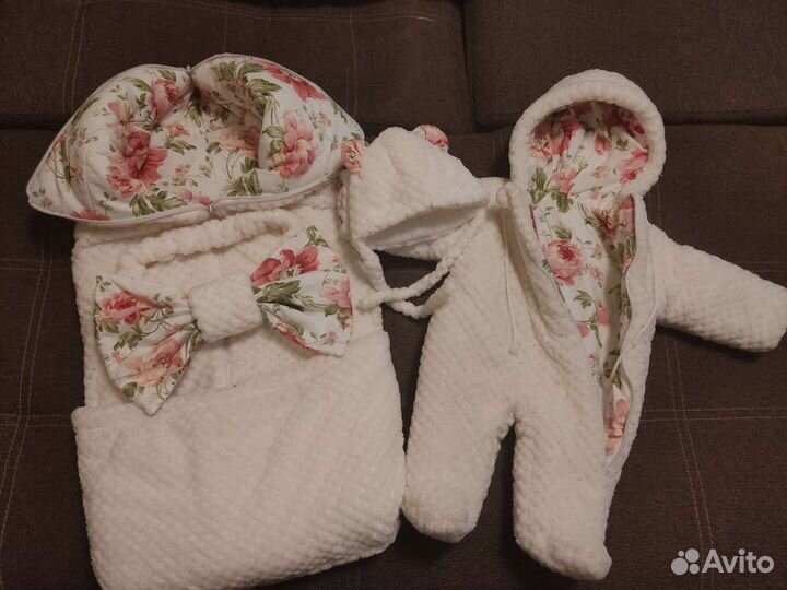 Конверт для выписки на девочку. Зима