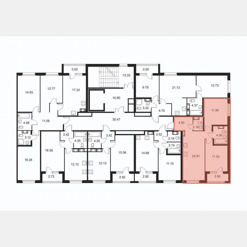 2-к. квартира, 56,9 м², 6/9 эт.
