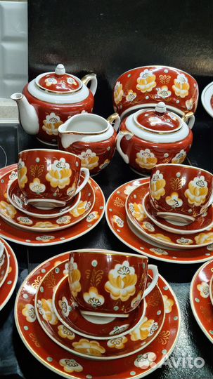 Чайный сервиз Хлопок терракотовый Вербилки