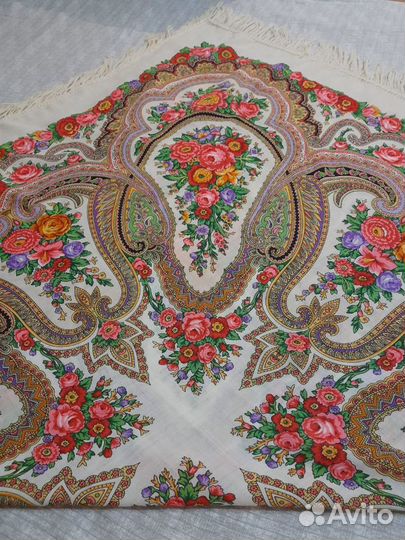 Платок Павловопосадский Любава 146 см шерсть