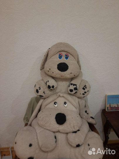 Большие мягкие игрушки собаки и медведи