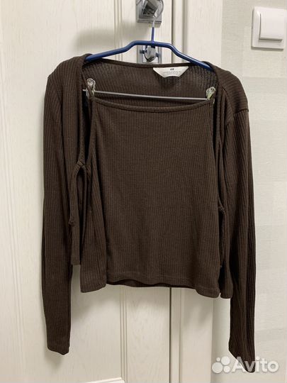 Двойка топ и кардиган H&M