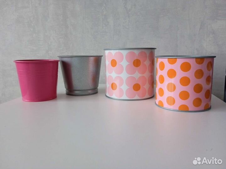 Кашпо IKEA жестяные Соммар и Bintje