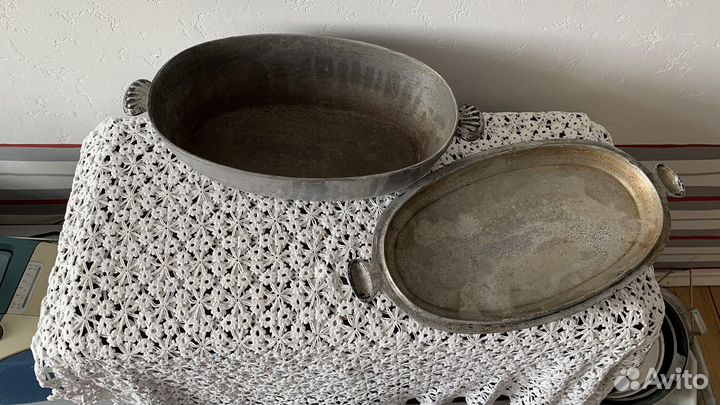 Старинная латка жаровня утятица гусятница