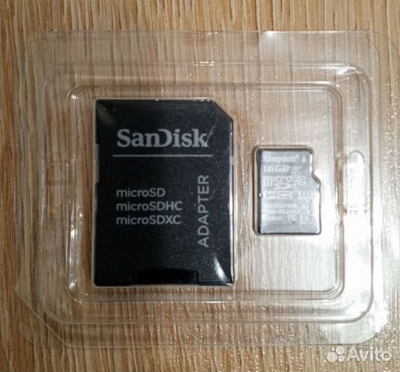 Micro SD Kingston 16 gb с адаптером