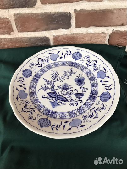 Луковый узор, синий лук поедметы сервировки