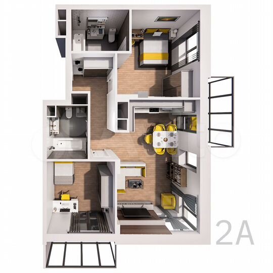 2-к. квартира, 78,5 м², 18/25 эт.