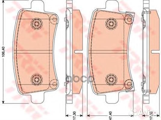 Колодки тормозные дисковые зад GDB1784 TRW