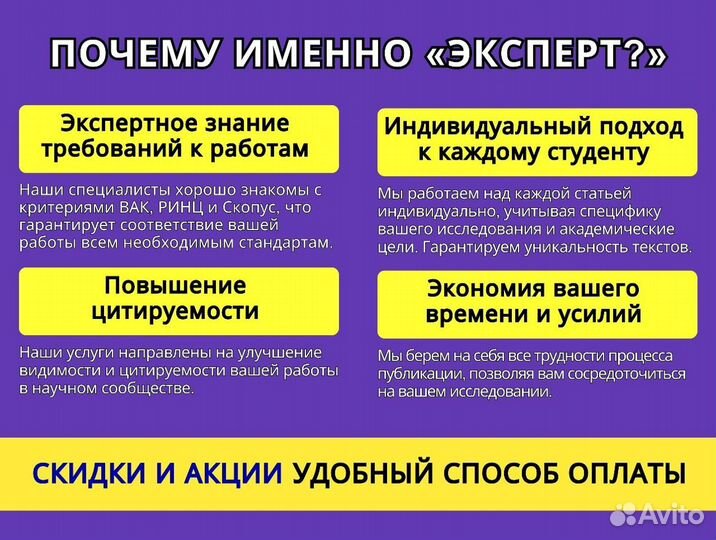 Научные статьи, отчёты по практике, курсовые, ВКР