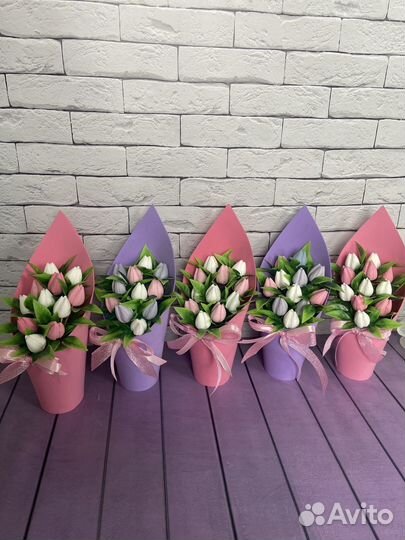 Букет тюльпанов из мыла ручной работы