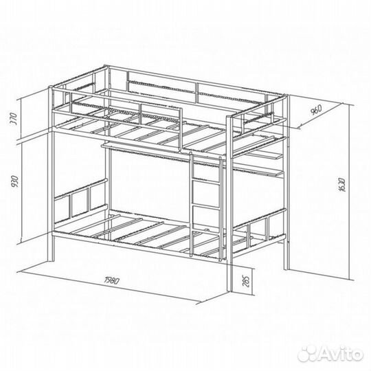 Двухъярусная кровать с полкой
