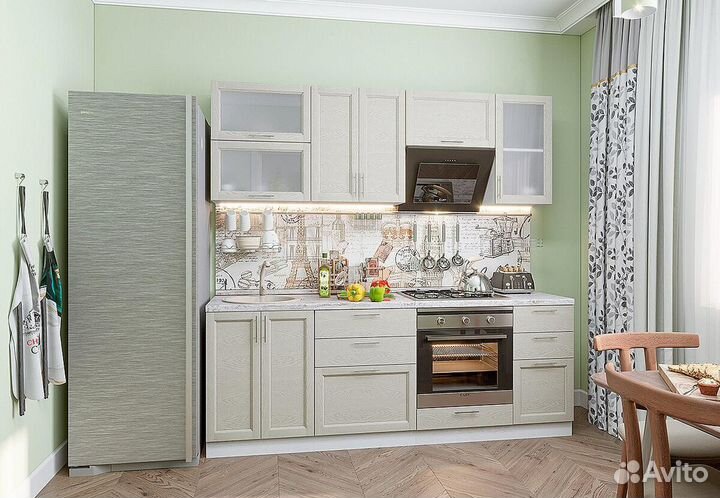 Кухонный гарнитур Сканди-02 Cappuccino Softwood, Б