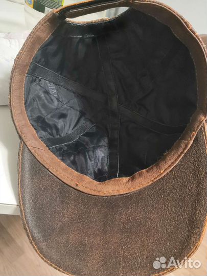 Кепка бейсболка мужская, натурал. кожа, раз52-54