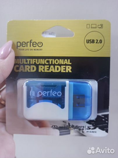 Картридер Perfeo PF-VI-R10 универсальный Blue