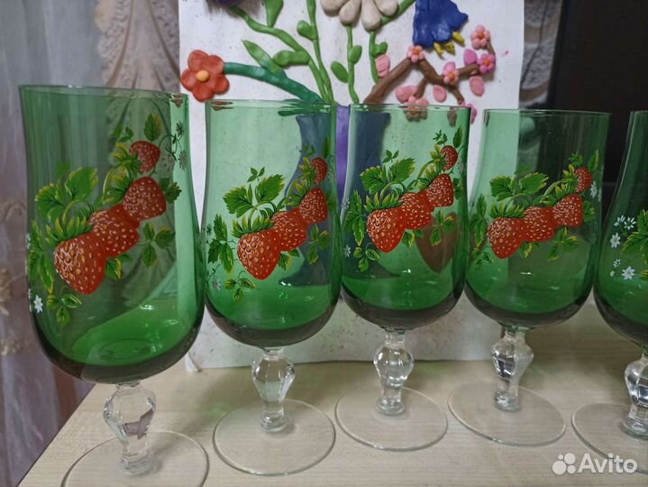 Фужеры цветной хрусталь германия