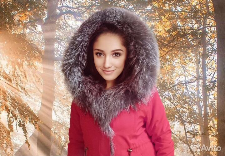 Пальто-парка с натуральным мехом внутри