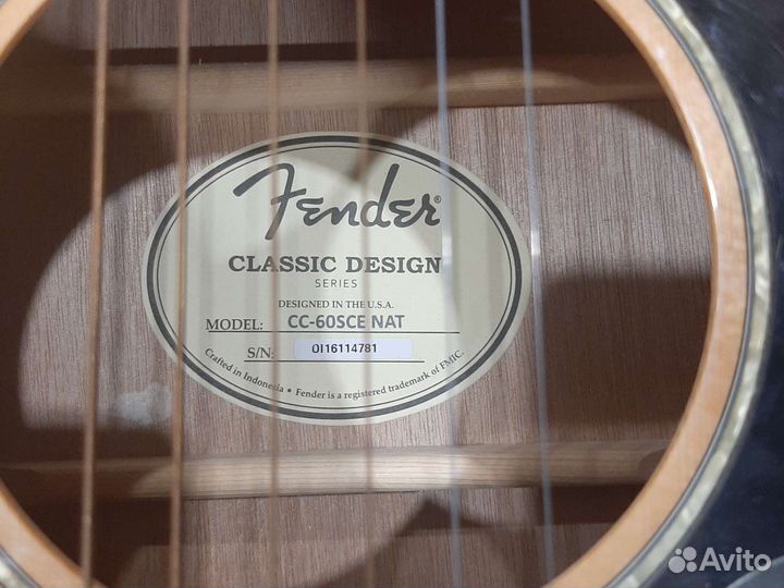 Гитара fender CD-60SCE dread NAT