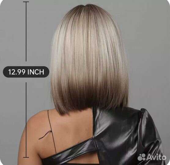 Парик каре с челкой блонд амбре