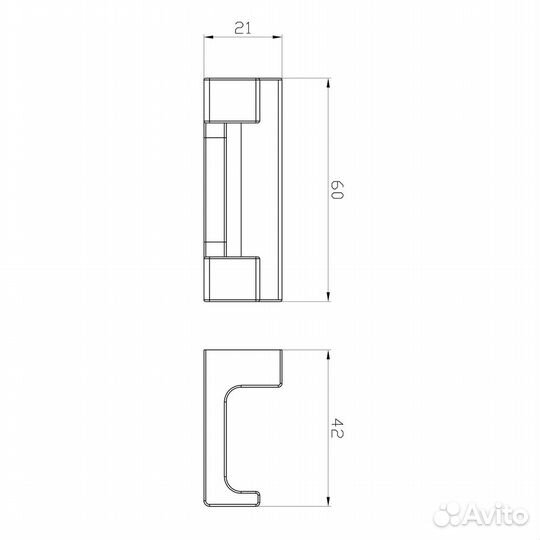 Крючок двойной розов. золото крац. NLA0102ZRK