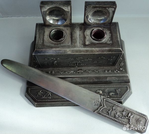 Серебряный чернильный прибор серебро 280 грамм