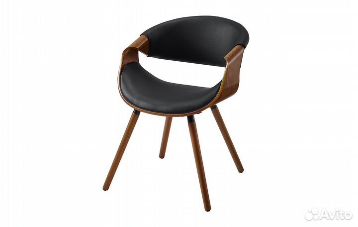 Кресло дизайнерское деревянное орех/черный