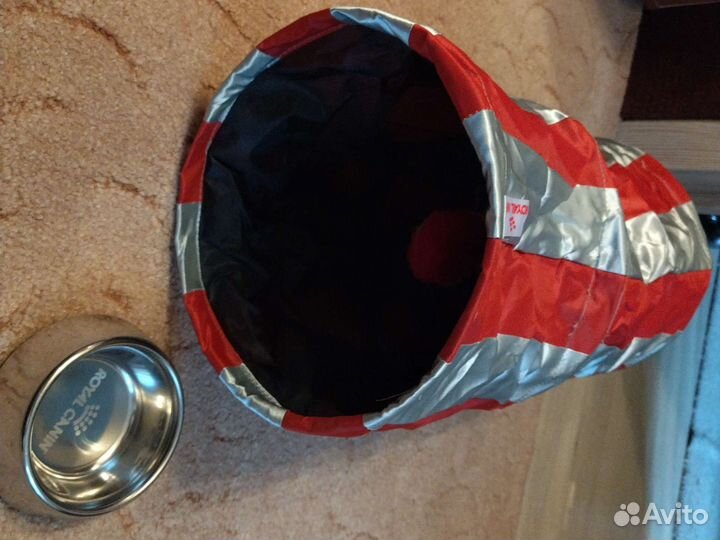 Шуршащая Игровая труба для кошек с миской