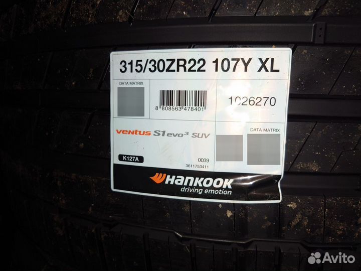 Hankook Ventus S1 Evo3 SUV K127A 285/35 R22 и 315/30 R22