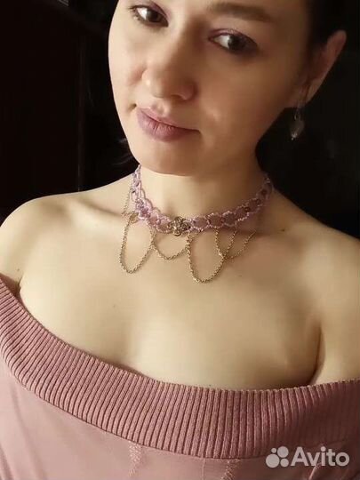 Чокер с аметистом винтаж