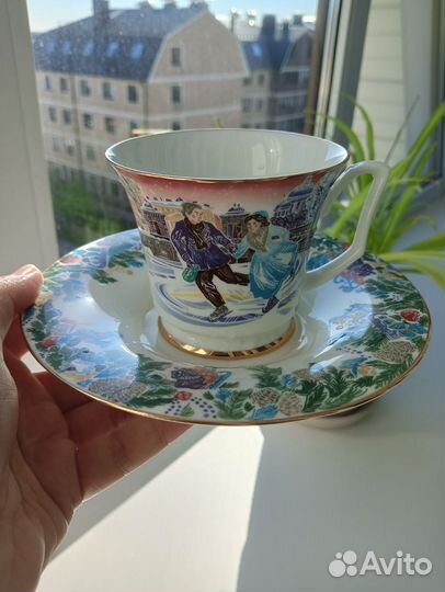 Чашка с блюдцем ифз Серебряные коньки