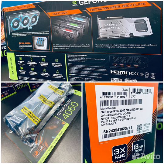 NEW Видеокарта gigabyte GeForce RTX 4060 от 35888