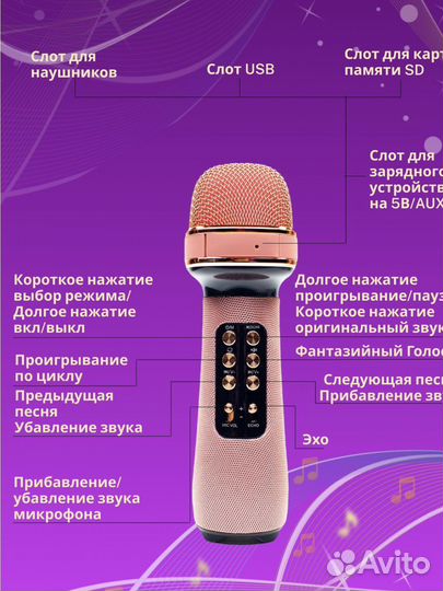 Микрофон для караоке беспроводной