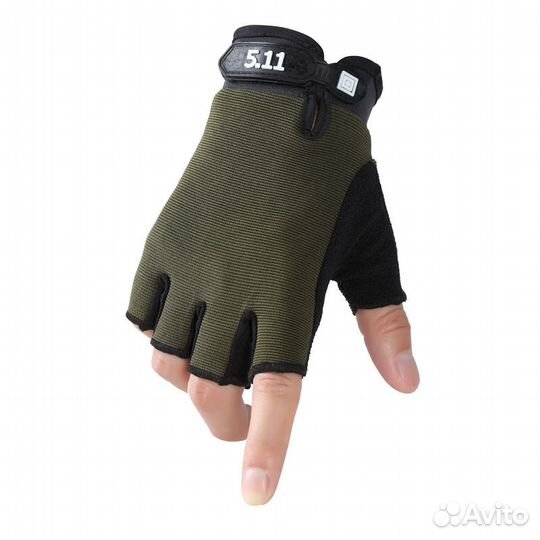 Перчатки 5.11 без пальцев Green M/L