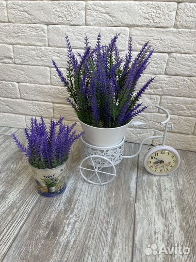 Лаванда искусственная в кашпо