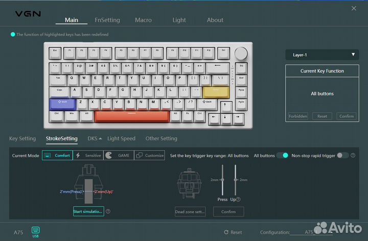 Магнитная клавиатура VGN A75 (Новая) Чёрная