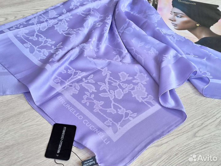 Платок Шелк Brunello Cucinelli Лаванда 12 расцвет