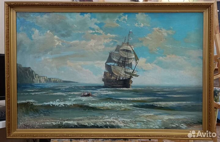 Картина маслом на холсте море