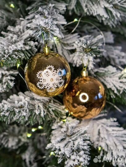 Шар новогодний диаметр 8см набор 6 штук