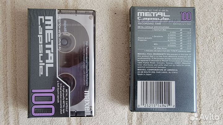 Аудиокассеты Maxell Metal Capsule 100 новые