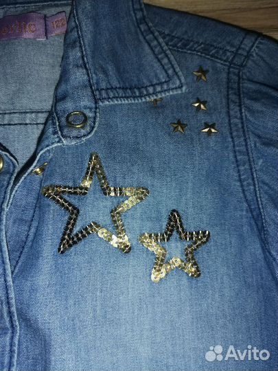 Джинсовая рубашка для девочки