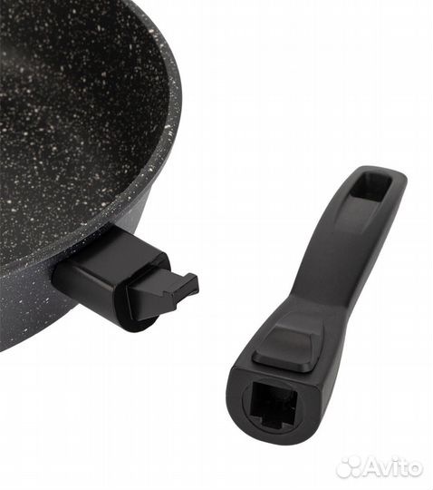 Сковорода 24 см с крышкой и съемной ручкой