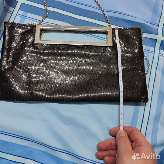 Клатч женский вечерний черный блестящий