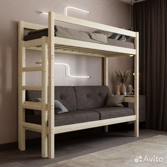 Кровать чердак с диваном детская