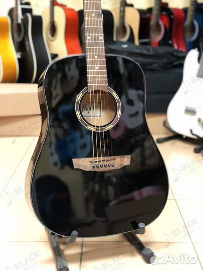 Гитара акустическая flight черная глянцевая