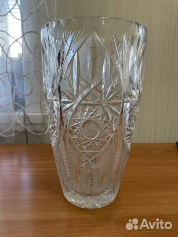Большая хрустальная ваза для цветов СССР