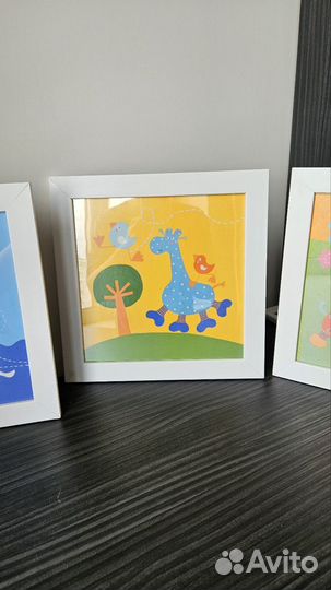 Картина постер IKEA детский рисунок (триптих)